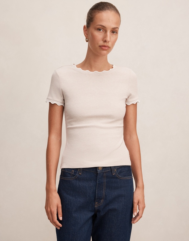 Forever New - Rebecca Scallop Trim T-shirt