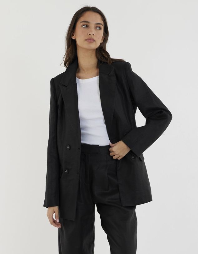 Amelius - Mia Double Breasted Tie Blazer