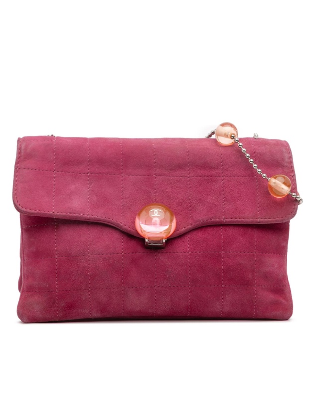 Pre-Loved by Azura Reborn - Pre-Loved CC Choco Bar Suede Beaded Chain Flap