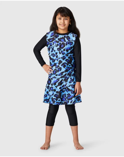 Modest Mermaid - Lucky Leopard girls swim set SPF50+