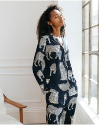 Chelsea Peers - Organic Cotton Leopard Print Long Pyjama Set