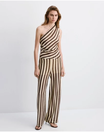M.N.G - Striped Openwork Knit Pants