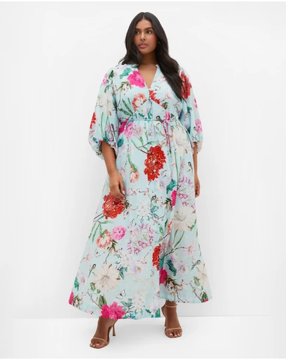 City Chic - Flora Print Cotton Maxi Dress