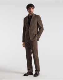 Calibre - Unstructured Micro Jacquard Wool Blazer Mocha