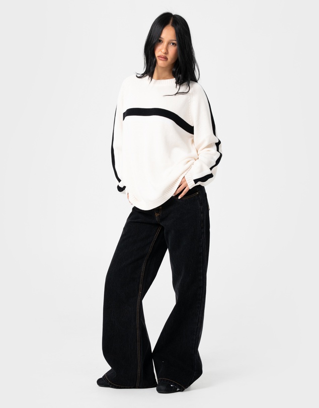 Rusty - White Lines Crew Neck Knit