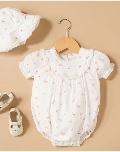 Purebaby - Rosebud Romper - Babies-Kids
