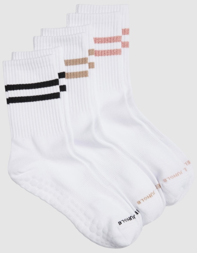 High Heel Jungle - Varsity Pilates Yoga Grip Socks - 3 Pack