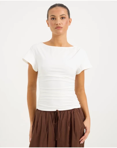Calli - Emme Ruched Jersey Short Sleeve Top