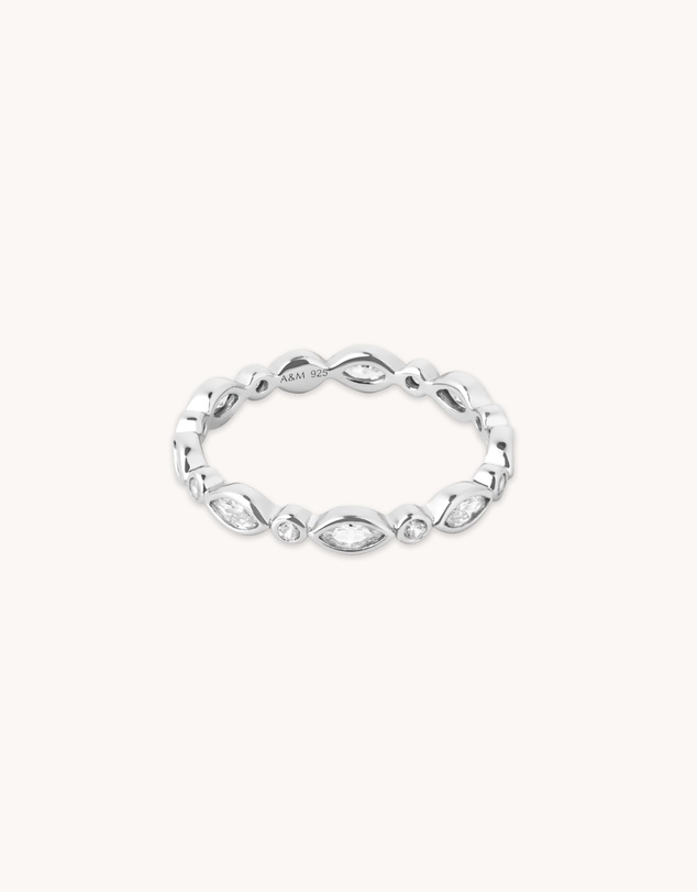 Astrid & Miyu - Navette Crystal Band Ring
