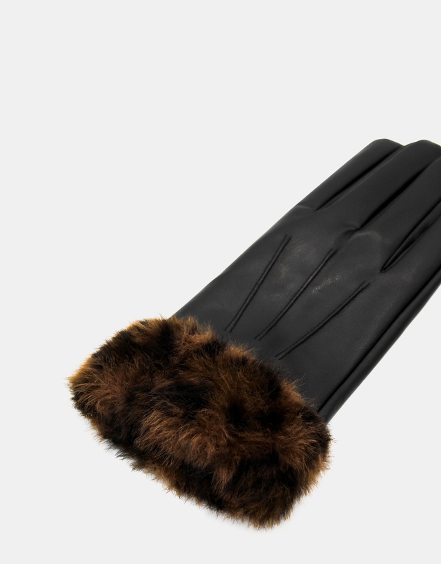 Morgan & Taylor - Gia Faux Leather Gloves in Black