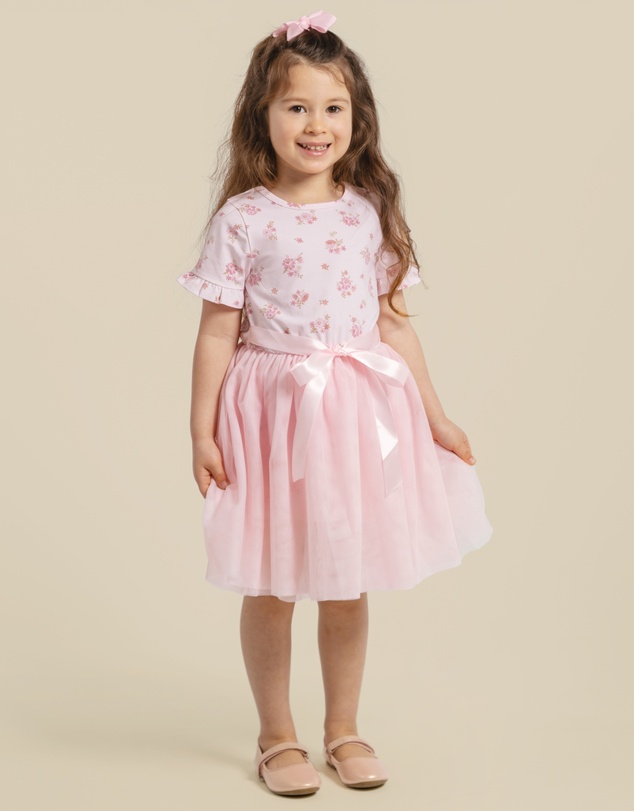 Designer Kidz - Bella Floral S/S Tutu Dress