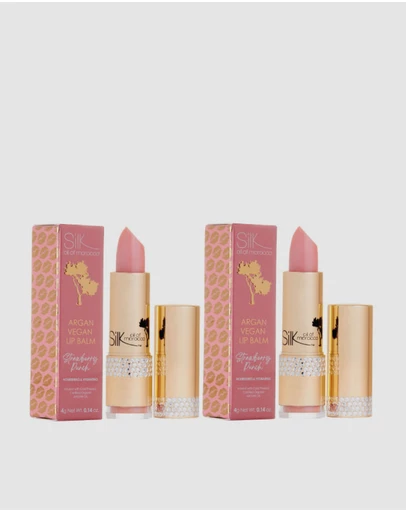 Silk Oil of Morocco - Argan Lip Balm - Duo Pack - Strawberry Punch - Value Pack