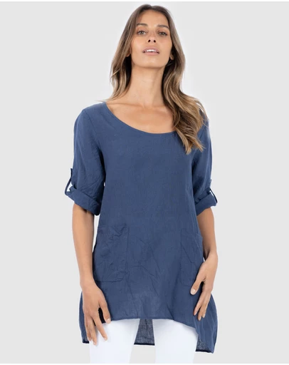 CAMIXA - Federica Linen Tunic Top