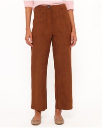 Petal & Pup - Bodie Faux Suede Pant - Copper Tan