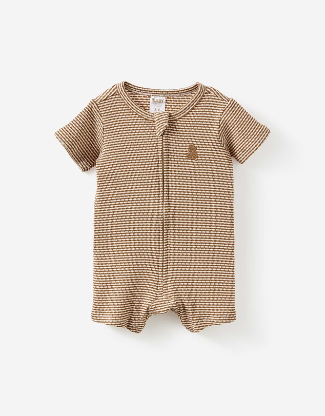 Cotton On Kids - Littlie Organic Short Sleeve Zip Romper