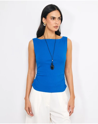 AERE - Cotton Ruched Tank