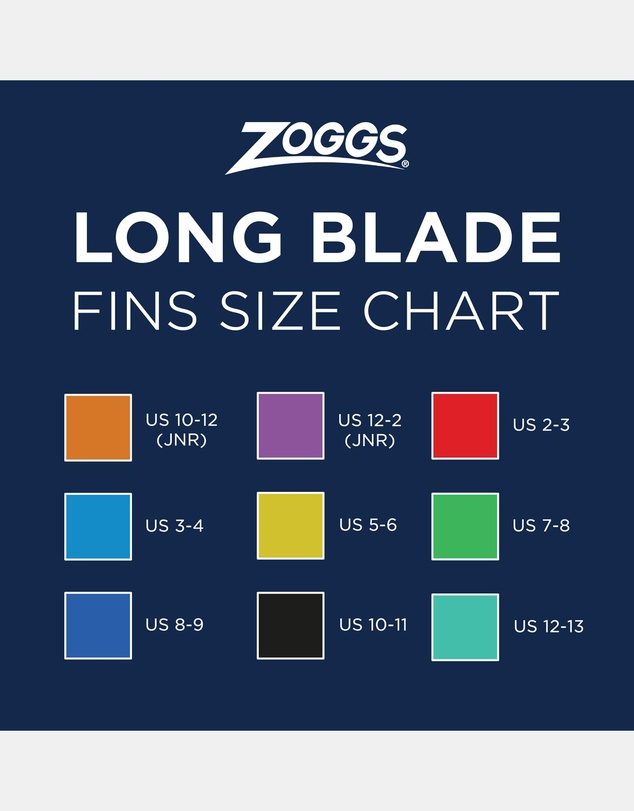 Zoggs - Long Blade Rubber Fins US 010-012