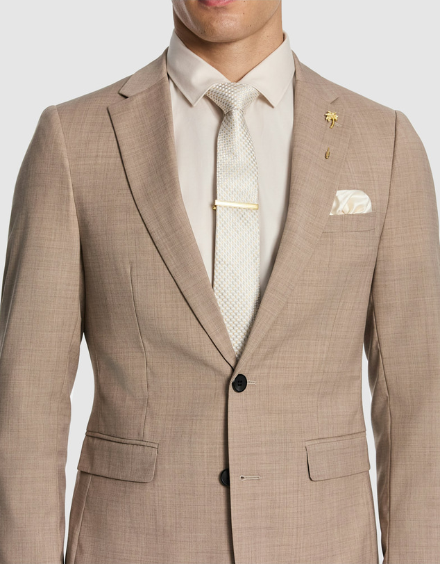 yd. - Cash Wool Blend Slim Suit Jacket