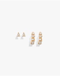 Country Road - Multi Stone Hoop Earring Pack Of 2
