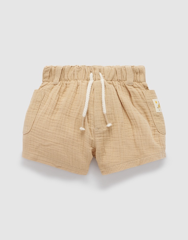 Purebaby - Crinkle Cotton Shorts -Kids-Babies