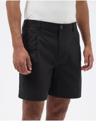 AERE - Leon Pleated Linen Blend Shorts