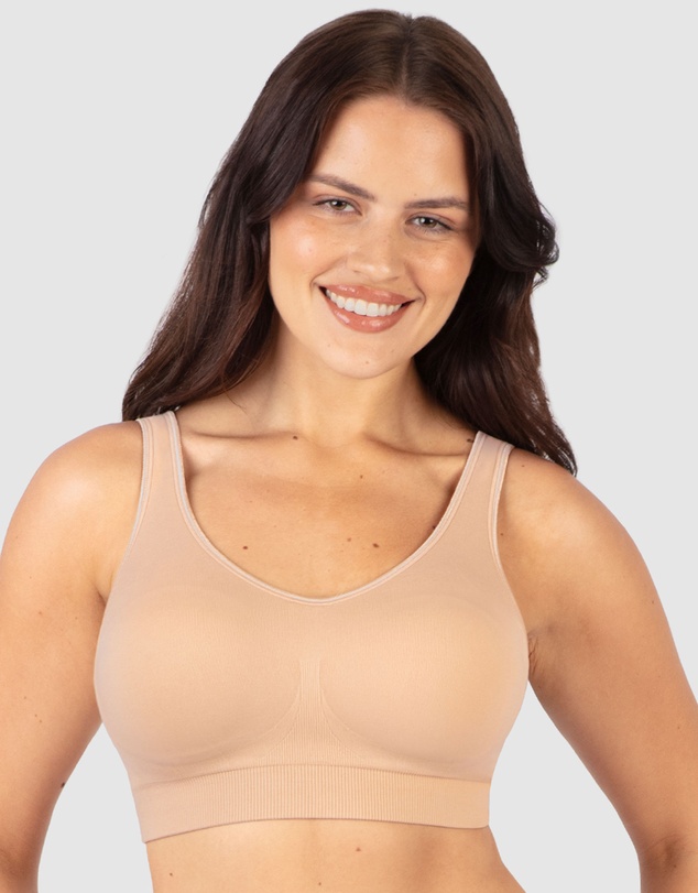 B Free Intimate Apparel - Wide Strap Wirefree Bra with Fixed Comfort Cups (A-B-C-D) Cup