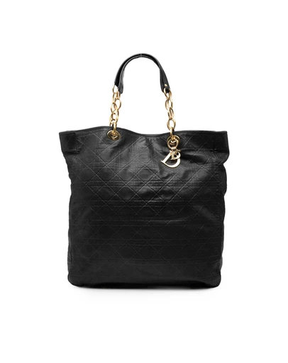 Pre-Loved by Azura Reborn - Pre-Loved Large Lambskin Cannage Lady Dior Soft Shopping Tote