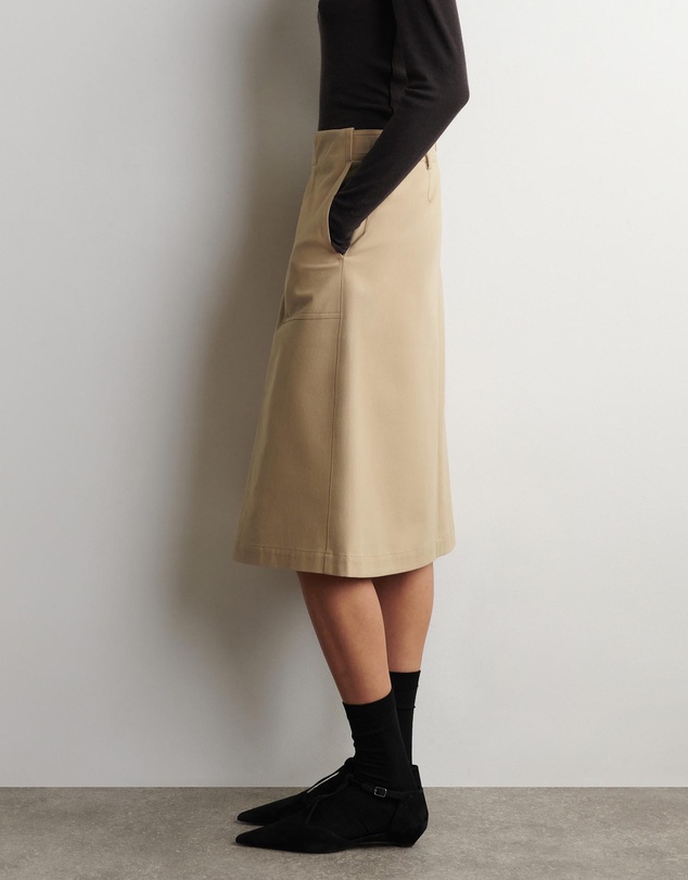 COS - Deconstructed Pleated Cotton Midi Skirt