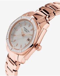 Michael Hill - Ladies Mother of Pearl Watch with 0.28 Carat TW of Diamonds in Rose Tone Stainless Steel