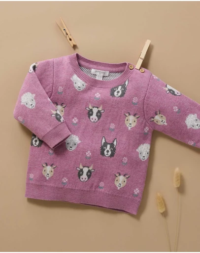 Purebaby - Farm Friends Jumper - Kids-Babies