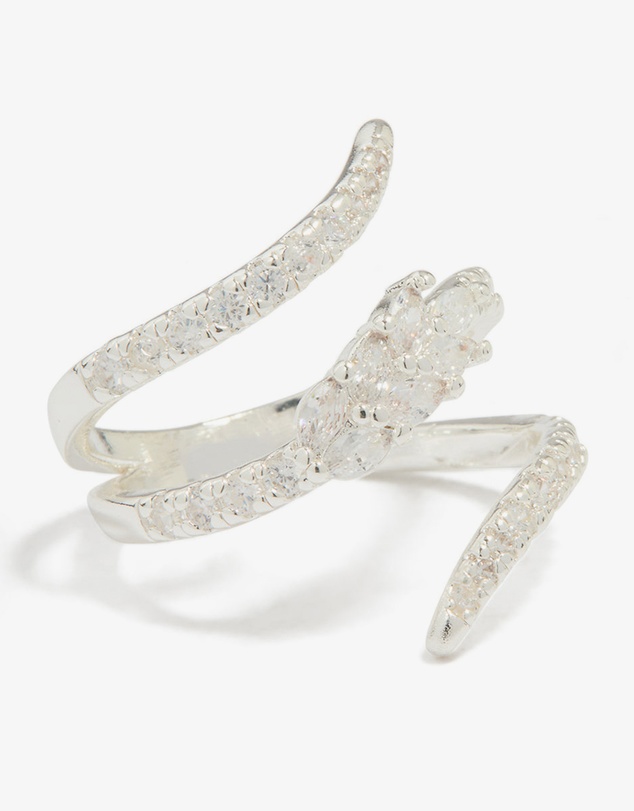Lovisa - Silver Plated Cubic Zirconia Wrap Around Ring