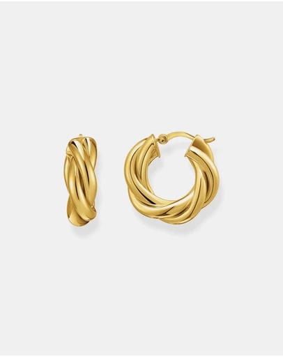 THOMAS SABO - Hoop earrings in intertwined design gold