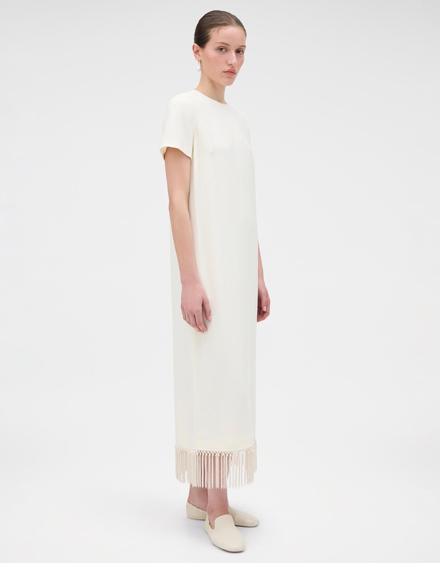 Oroton - Fringe Detail Crepe Dress