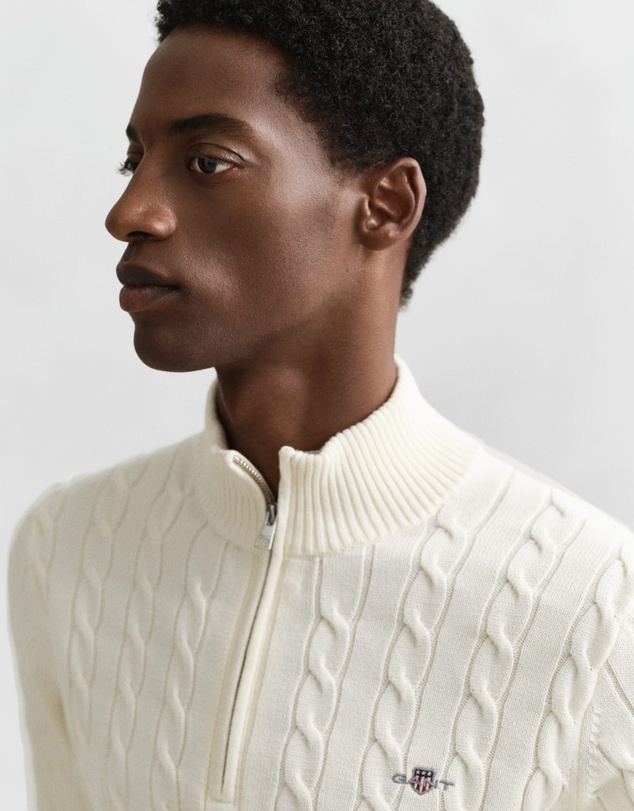 Gant - Cotton Cable Half-Zip Knit