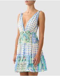 Camilla - Tiered Short Dress With Shoulder Ties