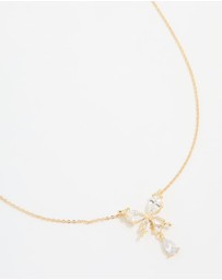 Lovisa - Gold Plated Cubic Zirconia Butterfly Teardrop Necklace