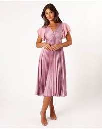 Petal & Pup - Nova Flutter Sleeve Midi Dress - Dusty Rose