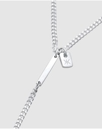 Kuzzoi - ICONIC EXCLUSIVE - Necklace Men's Y-Chain Bar Pendant in 925 Sterling Silver