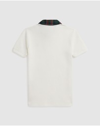 Polo Ralph Lauren - Plaid-Collar Cotton Mesh Polo Shirt - ICONIC EXCLUSIVE - Kids