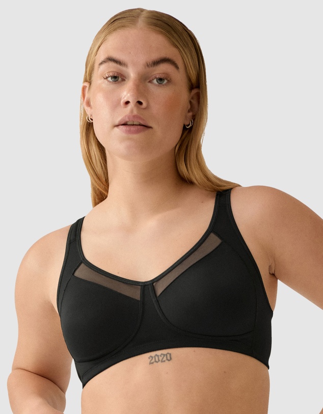 Naturana - Comfortable Wide Strap Wirefree Bra With Mesh