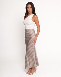 Petal & Pup - Dellia Maxi Skirt - Brown Stripes