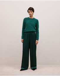 Trenery - Satin Pull On Pant in Forest