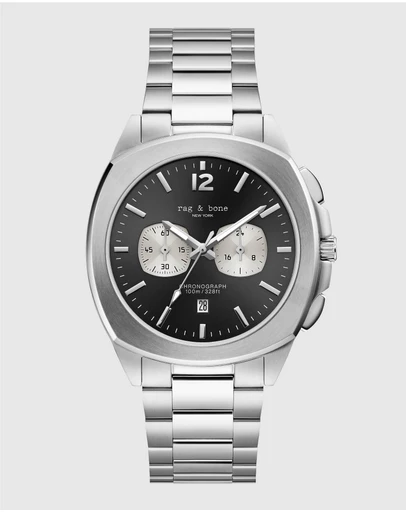 rag & bone - Rag & Bone Bleeker Silver-Tone Chronograph Watch