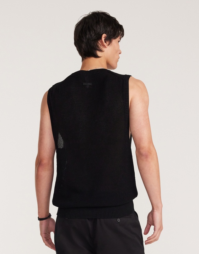 Calibre - Mesh Knit Crew Neck Tank Black