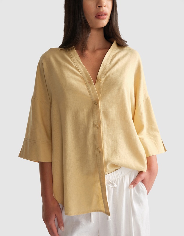 Decjuba - D-Luxe Linen Blend 3/4 Shirt