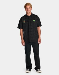Billabong - Mens Black Star Surf Short Sleeve Polo