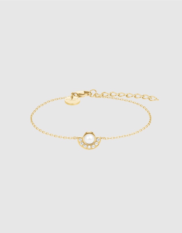 Rosefield - Modern Pearl Circle Gold-Tone Bracelet