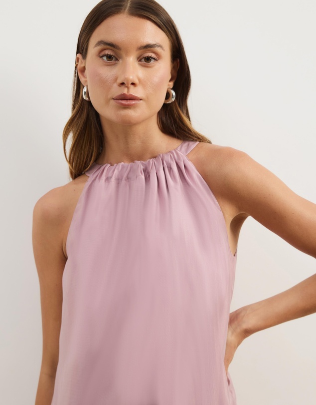 Atmos&Here - Paloma Voile Cut Away Tie Mini Dress