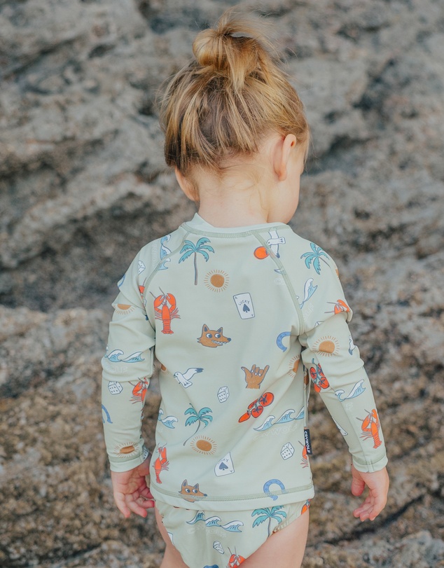 Crywolf - BABY RASH VEST Lucky Days Sage