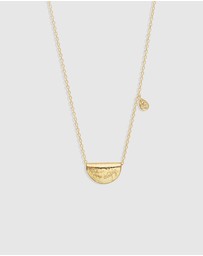 By Charlotte - Gold Lotus Birthstone Necklace - June